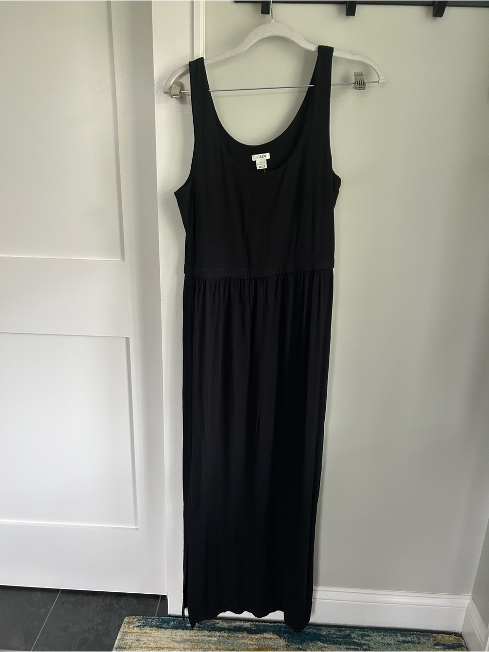 J. Crew Black Sleeveless Maxi Dress - Scoop Neck